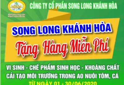 SONG LONG KHÁNH HÒA - Tặng miễn phí chế phẩm sinh học xử lý môi trường cho hộ nuôi tôm